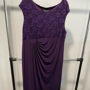 Purple short sleeve dress with beautiful detail
